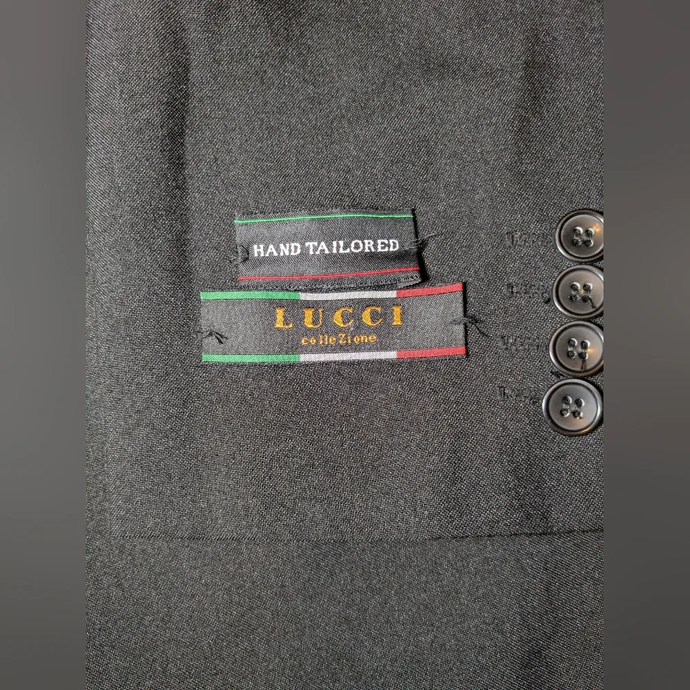 Lucci colleZione Hand Tailored Black Suit Jacket Designed In‎ Italy Size 42R